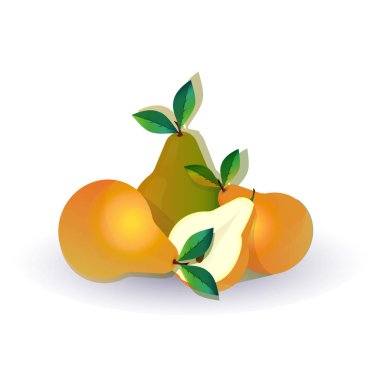 armut meyve beyaz arka plan, sağlıklı yaşam tarzı ya da diyet kavramı, taze meyve için logo