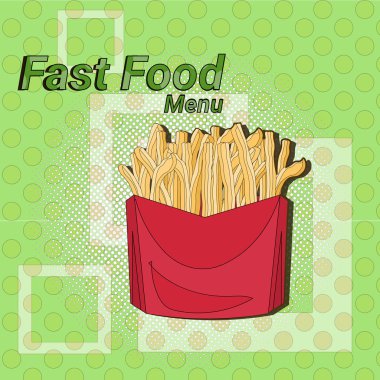 koleksiyon kavramı yemek patates kızartması sokak festivali, fast food menü Dikişsiz desen arka plan