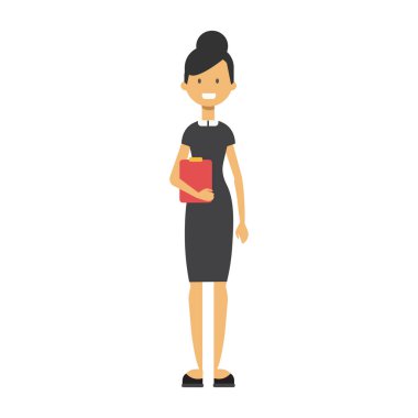 işkadını dizüstü bilgisayar, iş kadın tam uzunlukta avatar beyaz arka plan, başarılı iş kavramı, düz çizgi film tasarım ile