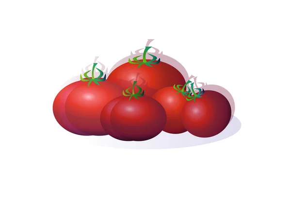 Tomate sur fond blanc, mode de vie sain ou concept de régime alimentaire, logo pour légumes frais — Image vectorielle