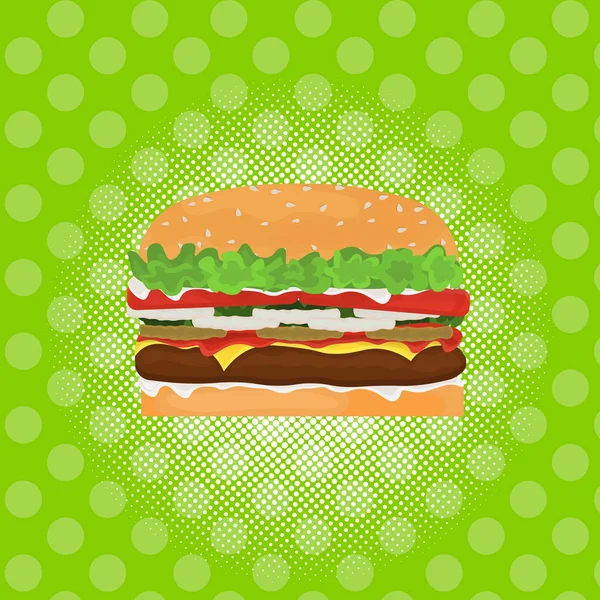 Hamburger Straßenfest, Fast-Food-Menü nahtlose Muster Hintergrundkochkonzept — Stockvektor