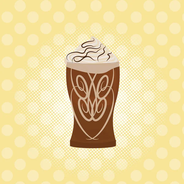 Crème glacée dessert au chocolat sur fond blanc concept de restauration rapide design plat — Image vectorielle