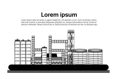 Büyük fabrika, bitki emisyonları ile duman hava borusu üstünde beyaz arka plan tam kopyaya yer