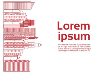 City gökdelen görünümü doğa kirliliği cityscape beyaz arka plan manzarası düz üzerinde