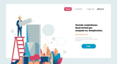 mimar merdiven koruyucu kask bir office el bina cam başarılı mühendis kavramı kopya alanı afiş tutun