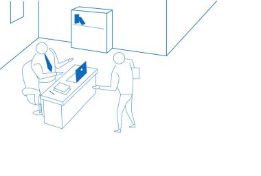 insanlar office yönetici zor çalışma işlemi iletişim iş kavramı beyaz arka plan kroki doodle afiş