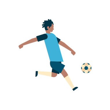 Afro-Amerikan futbol oyuncu tekme izole Top Spor şampiyonluk düz tam uzunlukta