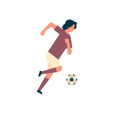 Futbol oyuncu tekme Top Spor şampiyonluk düz tam uzunlukta izole