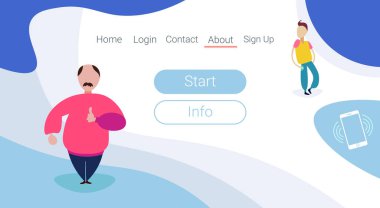 duran iki adam siluetleri mobil uygulaması arka plan erkek çizgi film karakteri tam uzunlukta yatay kopya alanı düz poz