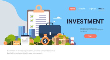 Denetim listesi anket Yatırım Emlak iş kavramı para grafik binalar yatırımlar yatay düz kopya alanı finans