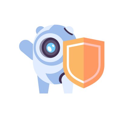 Sohbet bot robot kalkan koruma kavramı yapay zeka gizlilik veritabanı sohbet etmek teknoloji düz izole