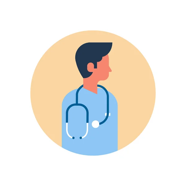 Aziatisch mens arts stethoscoop profiel pictogram mannelijke avatar portret gezondheidszorg concept plat — Stockvector
