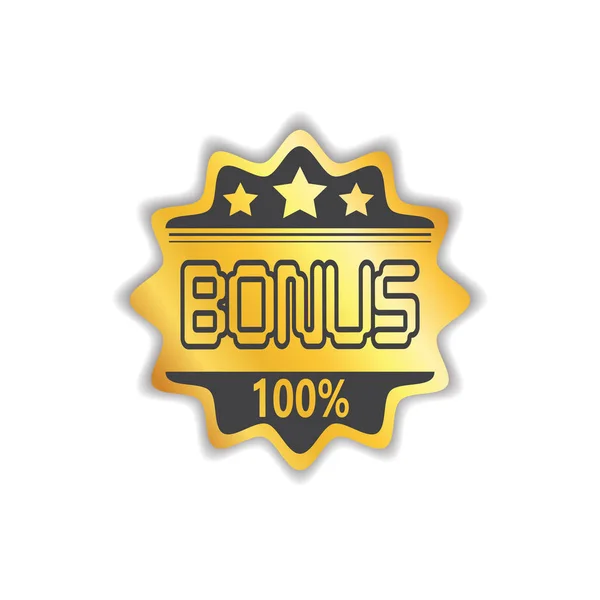 ボーナス円形の黄金メダル アイコン ステッカー バッジ ロゴのデザイン要素の分離 — ストックベクタ
