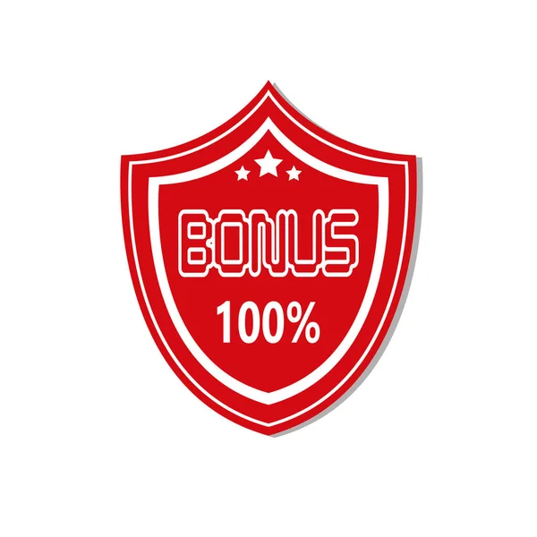 Bonus étiquette bouclier icône isolé autocollant badge logo éléments de conception — Image vectorielle