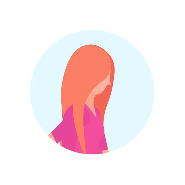 Zrzka žena profil avatara izolované ženské kreslený charakter portrét plochý — Stockový vektor
