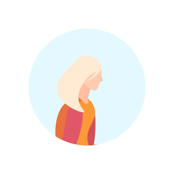 Vieille femme profil avatar vieux grand-mère isolé portrait plat dessin animé personnage — Image vectorielle