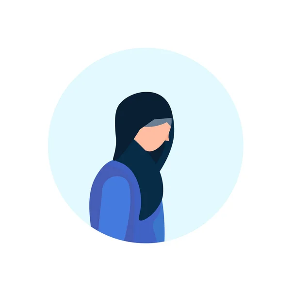 Arabisch alt frau profil isoliert avatar weiblich traditionelle kleidung cartoon figur porträt flach — Stockvektor