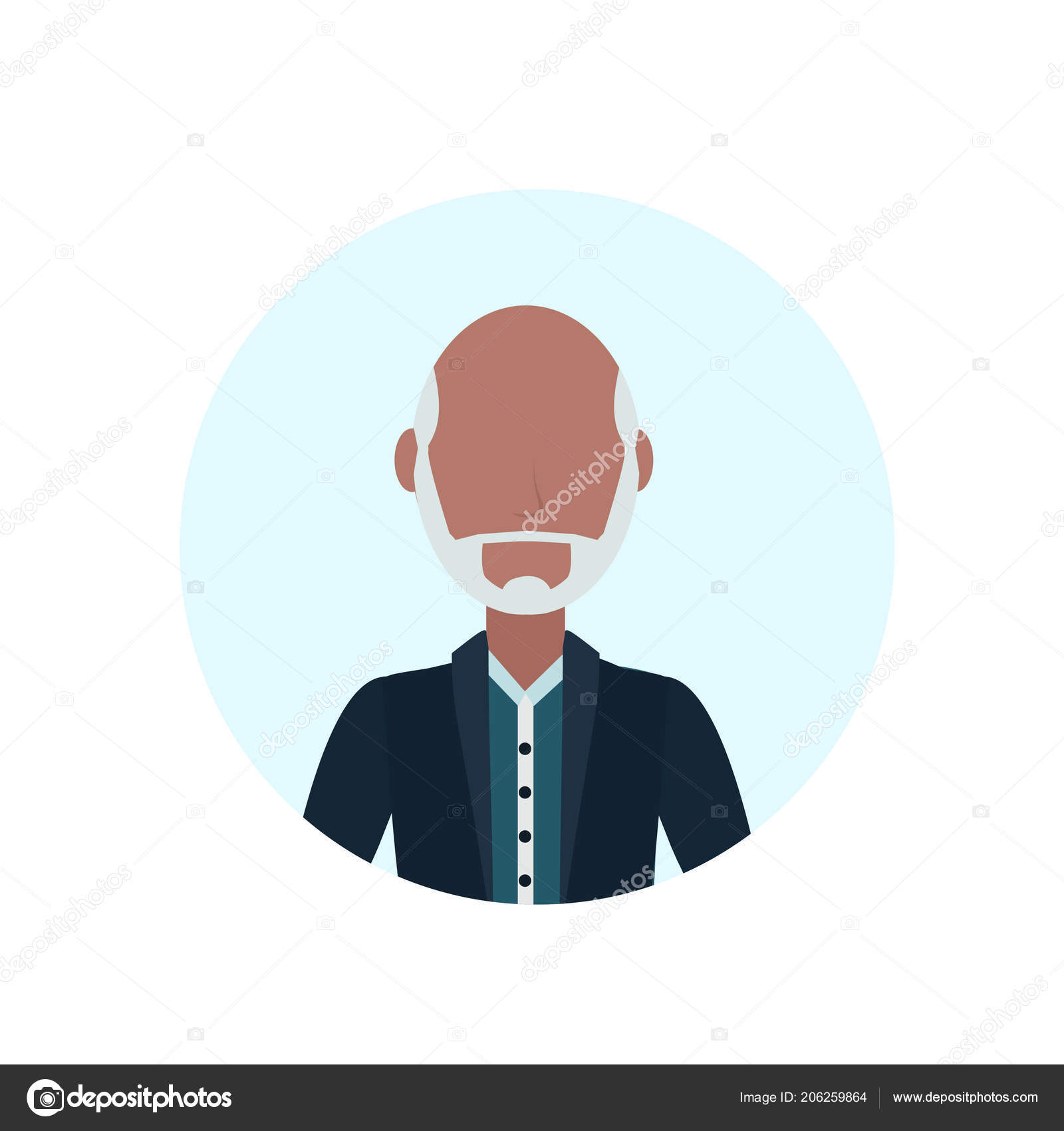 Old Man Cartoon Character With Mustache Asian Old Man Beard