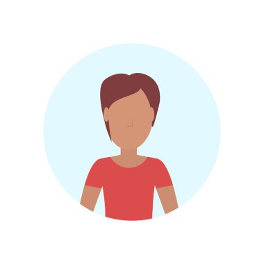 kumral kadın avatar izole meçhul kadın karikatür karakter portre düz