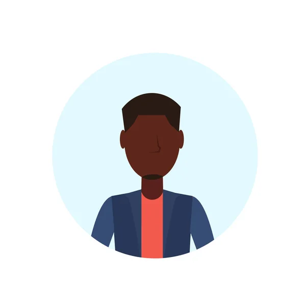 Hombre afroamericano avatar aislado sin rostro personaje de dibujos animados masculinos retrato plano — Vector de stock