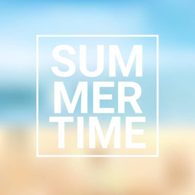 Yaz saati deniz bokeh beach arka plan çerçeve tasarım rozet tatil sezon tatil logo şablonlar davet tebrik kartı baskı ve posterler için yazı bulanık.