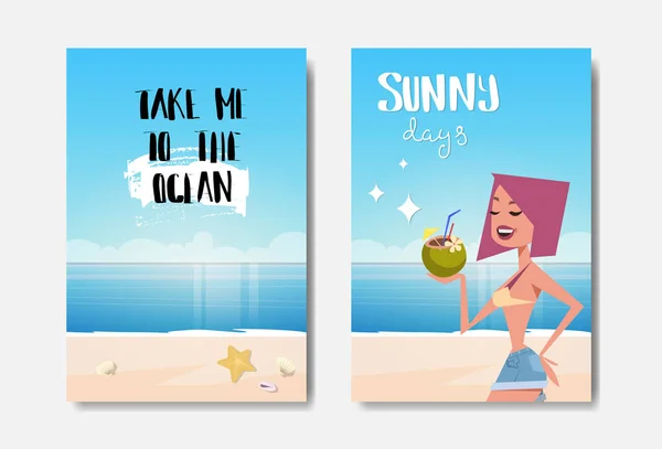 Set summer ocean badge Isolated Typographic Design Label. Liburan musim surat untuk logo, Templat, undangan, kartu ucapan, cetakan dan poster . - Stok Vektor