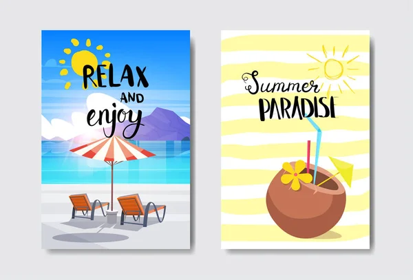 设置阳光海滩徽章隔离排版设计标签 节日假期字体为标志 印刷品和海报 矢量插图 — 图库矢量图片