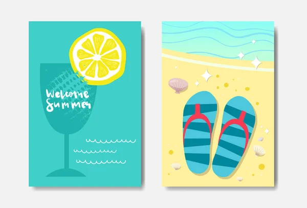 Set sunny beach badge Etiqueta de diseño tipográfico aislado. Letras de vacaciones de temporada para logotipo, plantillas, invitación, tarjeta de felicitación, impresiones y carteles . — Vector de stock