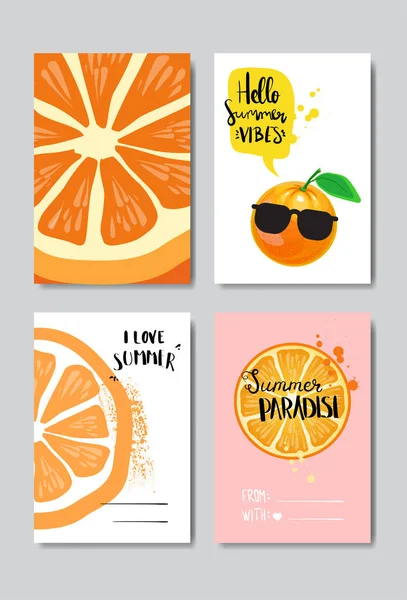 Set verano amor naranja insignia aislado tipográfico diseño etiqueta. Letras de vacaciones de temporada para logotipo, plantillas, invitación, tarjeta de felicitación, impresiones y carteles . — Vector de stock