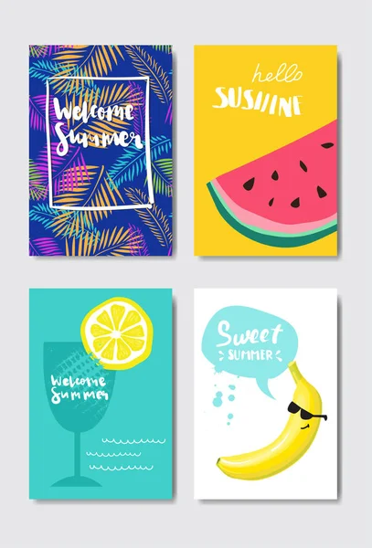 Set insignia de frutas de verano Etiqueta de diseño tipográfico aislado. Letras de vacaciones de temporada para logotipo, plantillas, invitación, tarjeta de felicitación, impresiones y carteles . — Vector de stock