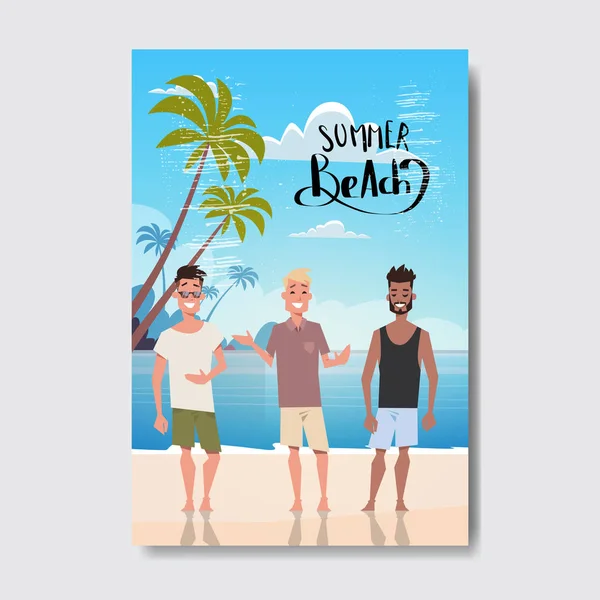 Letní dovolená člověka uvolnit krajina beach odznak Design Label. Season Holidays písmo pro loga, šablony, pozvánka, pozdrav card, tisky a plakáty. — Stockový vektor