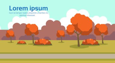 Sonbahar kentsel sarı park açık havada peyzaj kavramı yatay kopya alanı düz