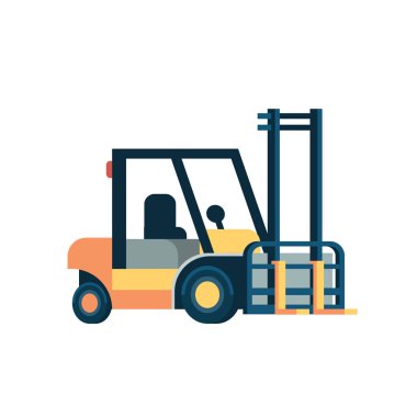 forklift yükleyici palet istifleyici kamyon ekipman ambar Uluslararası teslim kavramı düz izole