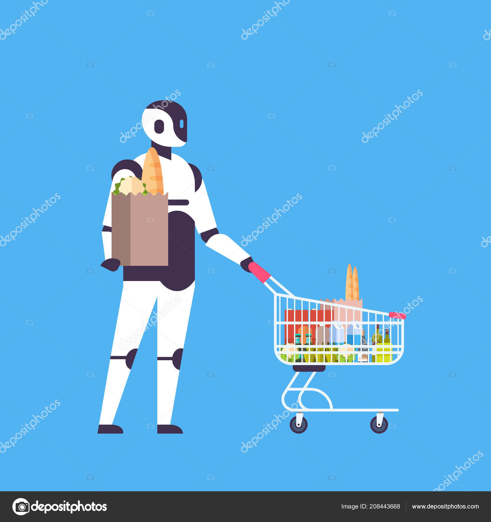 vector robot shopping