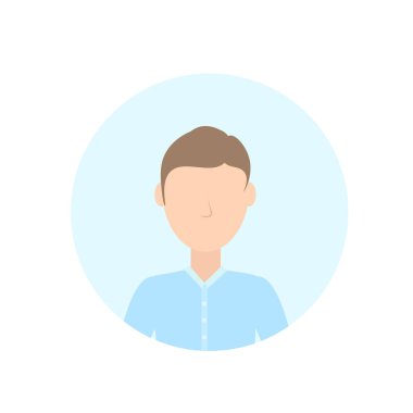 adam avatar izole meçhul erkek çizgi film karakter portre düz