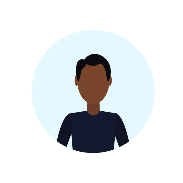 Afro-Amerykanin avatar na białym tle bezimiennych kreskówka mężczyzna portret postaci płaskiej — Wektor stockowy