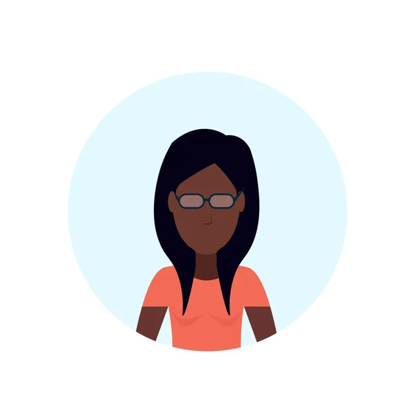 Mujer afroamericana avatar aislado sin rostro personaje de dibujos animados femeninos retrato plano — Vector de stock