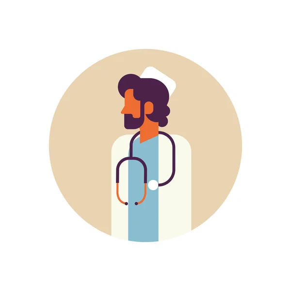 Arab man medical doctor stethoscope healthcare concept profile icon arabic male avatar portrait flat — Stock Vector