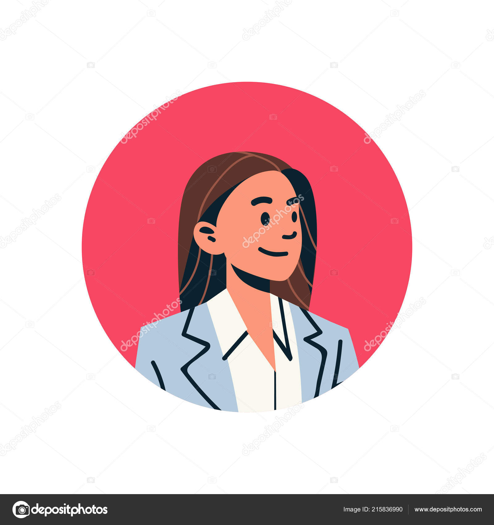 Woman avatar profile. Female face icon. Vector illustration. Stock Vector