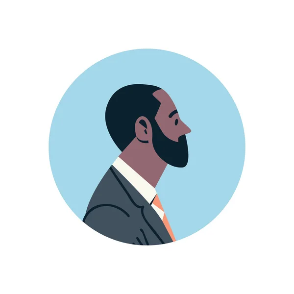 Afrikanische amerikanische bärtige Geschäftsmann Avatar Mann Gesicht Profil Ikone Konzept Online-Support-Service männliche Zeichentrickfigur Porträt isoliert Wohnung — Stockvektor