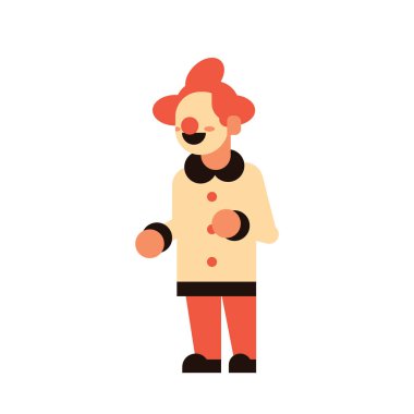 sevimli çocuk giyim palyaço korkuluk kostümü mutlu halloween konsept parti kutlama düz çizgi film karakteri izole tam uzunlukta vektör illüstrasyon izole