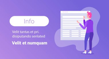 işadamı değiştirmek online başvuru arabirimi Infographic şablonu ekran web sitesi tasarım kavramı iş adamı işlem erkek çizgi film karakteri dikiz tam uzunlukta yatay kopya alanı düz çalışma
