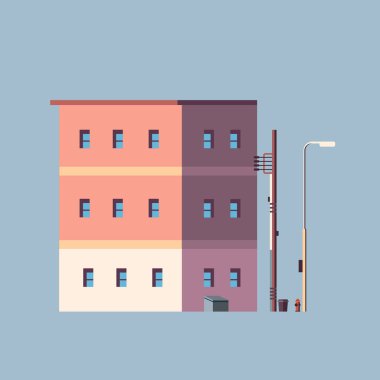 şehri bina evi Kentsel Gayrimenkul konsept mimari tasarım izole gri arka plan düz vektör çizim