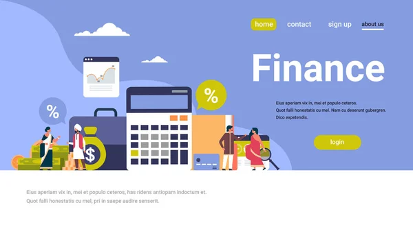 Indian Business People Finance Concept Analyse Graphique Financière Calculateur Travail — Image vectorielle
