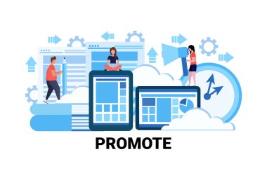 strateji insanlar başarılı ekip çalışması kavramı düz yatay teşvik