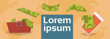 çevrimiçi cüzdan para ödeme işlem kavramı e-ticaret yatay kopya alanı