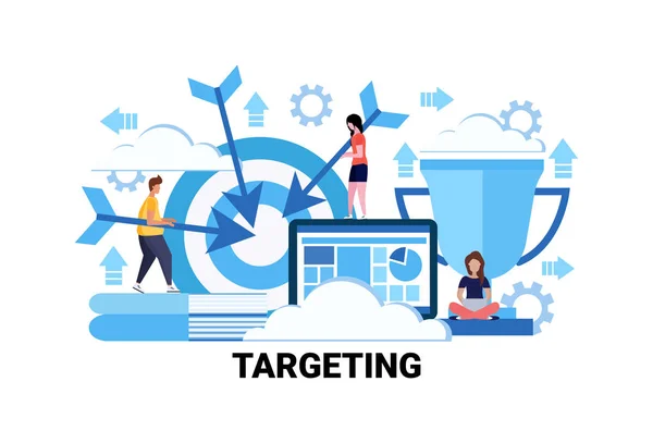 Target business goal targeting concept flat horizontal successful teamwork strategy