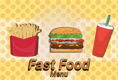 koleksiyon kavramı yemek hamburger patates kızartması cola sokak festivali, fast food menü Dikişsiz desen arka plan
