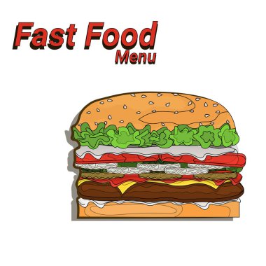 koleksiyon kavramı yemek hamburger festival, fast food menü Dikişsiz desen arka plan