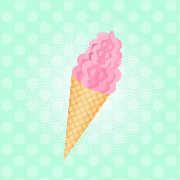 Ice cream barevné dezert fast food koncept plochý design — Stockový vektor